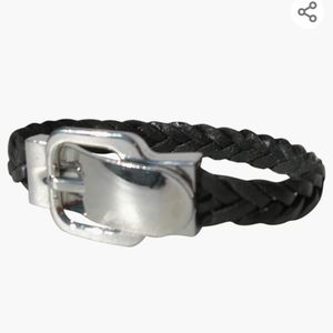 Lilo Solana Bridle Braided Leather Buckle Bracelet Equestrian
